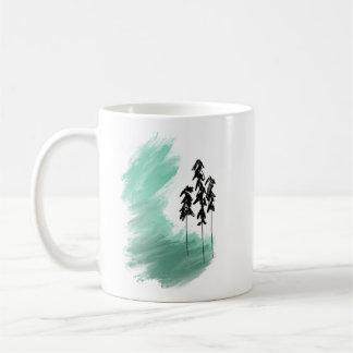 Mug Arbre vert scandinave art simple menthe moderne ba