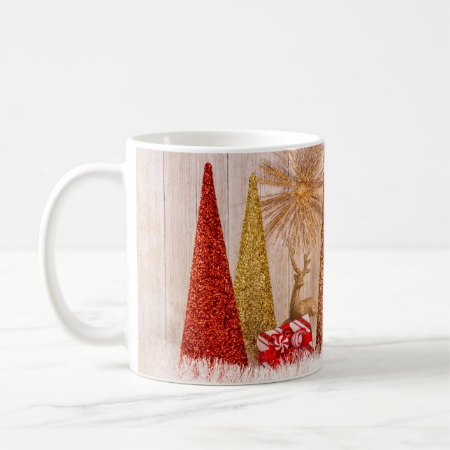 Mug Arbres à 4092 Parties scintillant avec cerfs et ne (Gauche)