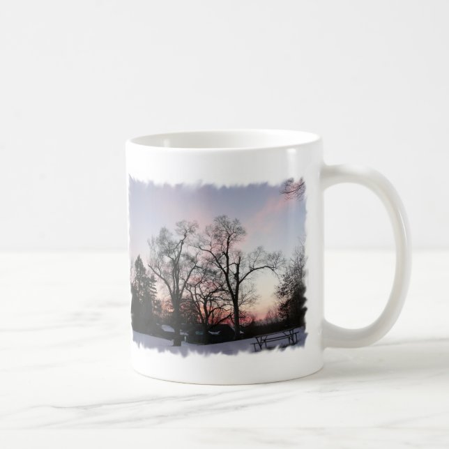 Mug Arbres avec un coucher du soleil (Droite)