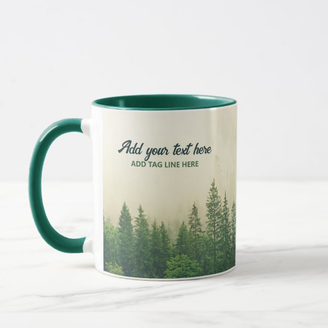 Mug Arbres de la forêt de pins sur mesure (Gauche)