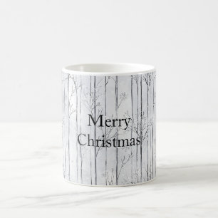 Mug Arbres de Noël Flocons de Neige Gris Argent