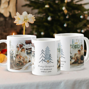 Mug Arbres de Noël scandinaves Photos de famille perso