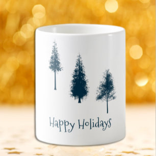 Mug Arbres d'hiver bleus de la Marine