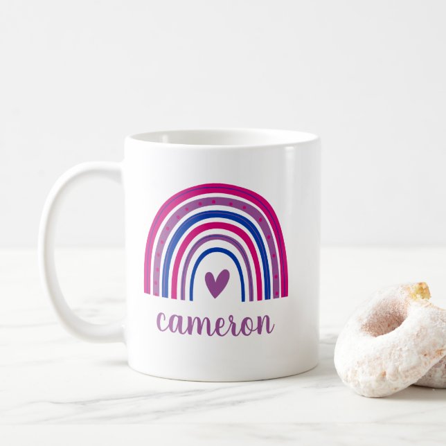 Mug Arc-en-ciel bisexuel personnalisé (Avec donut)