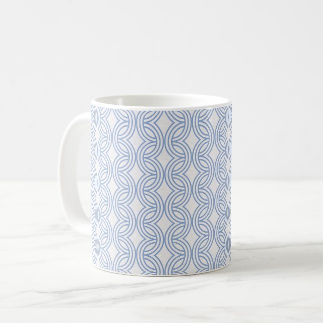 Mug Arc-en-ciel bleu géométrique neutre - arrière - pl (Devant gauche)