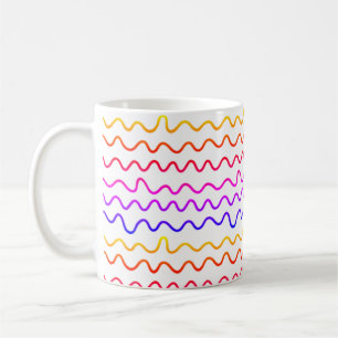 Mug Arc-en-ciel coloré lignes ramolles minimes moderne