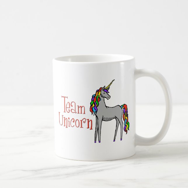 Mug Arc-en-ciel de licorne d'équipe (Droite)