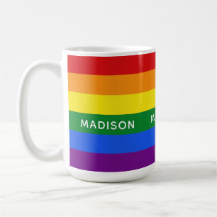 Mug Arc-en-ciel - Drapeau de nom personnalisé