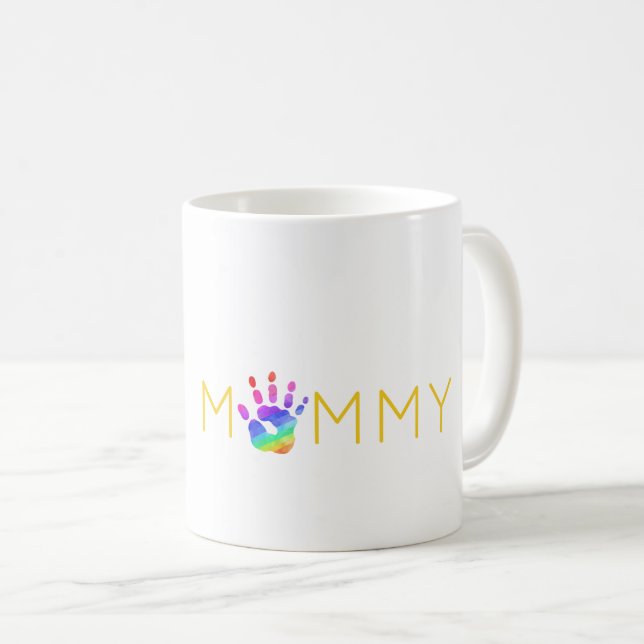 Mug Arc-en-ciel MOMMY Love Mères Day Keepsaké (Devant droit)