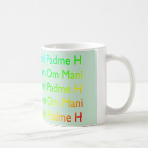 Mug Arc-en-ciel Om Mani Padme Hum (sur bleu bébé)