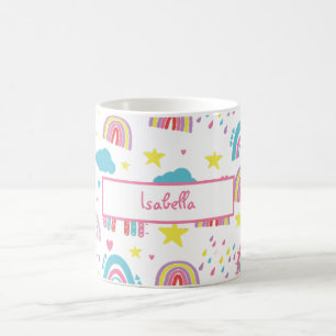 Mug Arc-en-Ciel Personnalisé pour Filles avec Nom