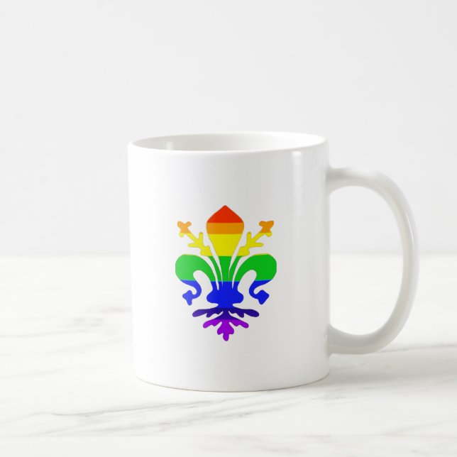 Mug Arc-en-ciel stylisé Fleur de Lis (Droite)