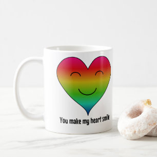 Mug Arc en ciel, tu fais sourire mon coeur
