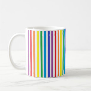Mug Arc-en-ciel vertical et rayures blanches