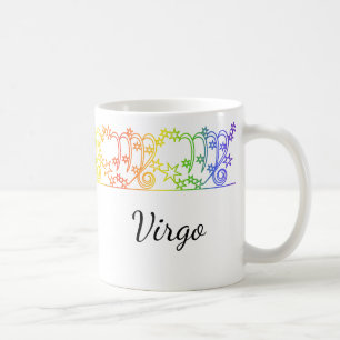Mug Arc-en-ciel Virgo Star Sign Musique personnalisée