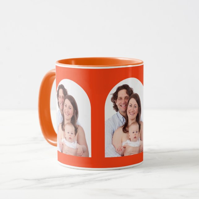Mug Arch Photo 3 Photos Familiales Personnalisées (Devant gauche)