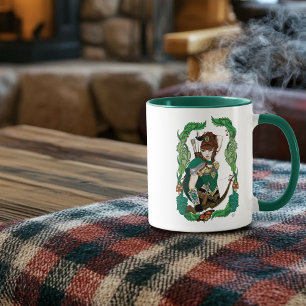 Mug Archère Elfe de la Forêt Enchantée Verte Fantastiq