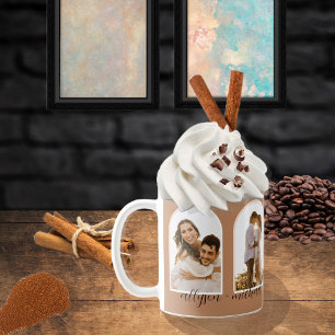 Mug Arches 4 Photo Terracotta   Blush Couple + Names C