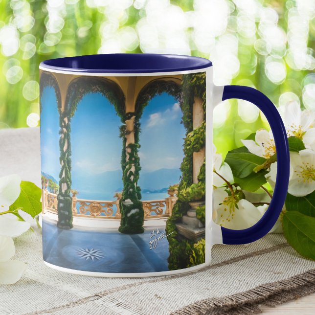 Mug Arches élégantes d'Italie Véranda Lac de Côme (Créateur téléchargé)