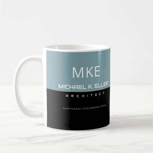 Mug Architecte de profession demi-Noir mi-Dusty-bleu (Gauche)