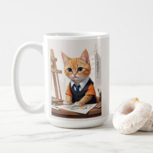 Mug Architecte sophistiqué Chat Ginger Kitten Art