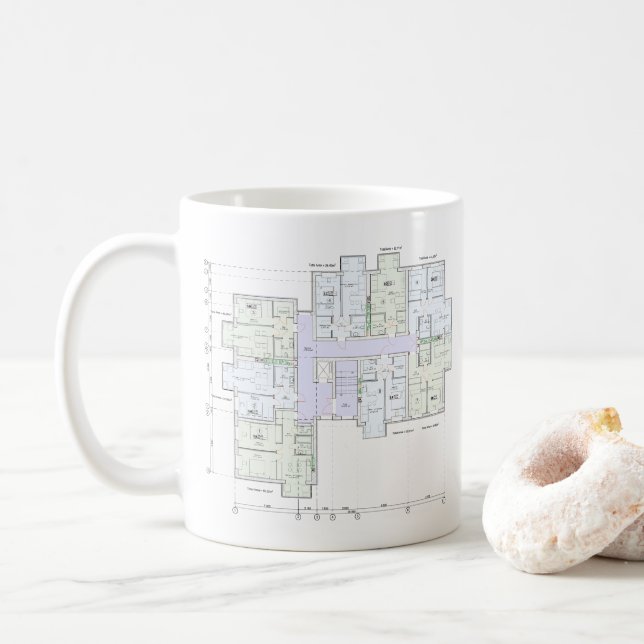 Mug Architectural Blueprint  (Avec donut)