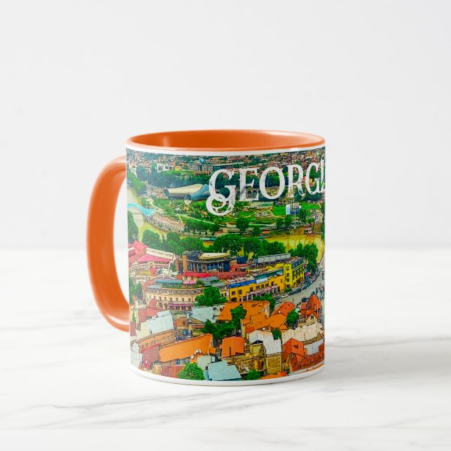 Mug Architecture de rue Tbilissi Georgia (Devant gauche)