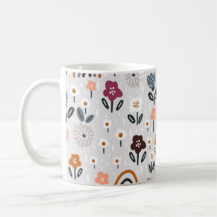Mug Arcs-en-ciel floraux : Texture sans fil tirée à la