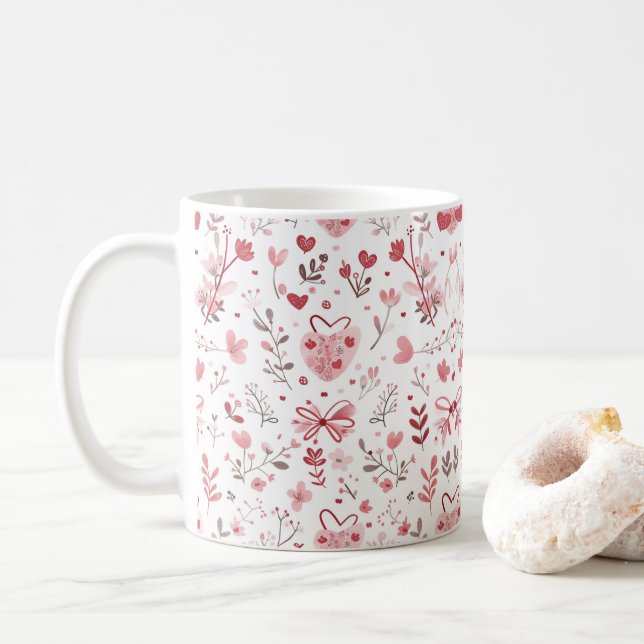Mug Arcs roses avec fleurs (Avec donut)