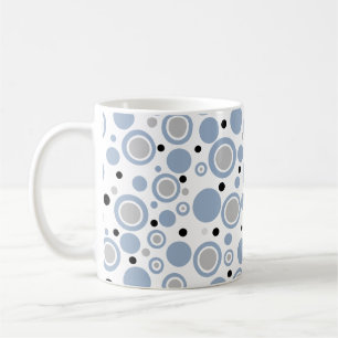 Mug Ardoise Bleu Argent Noir Cercles géométriques