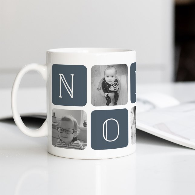 Mug Ardoise | Collage photo de grand-père NONNO (Créateur téléchargé)