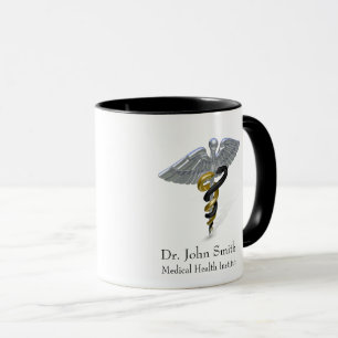 Mug Argent Médicale Caduceus Black Gold