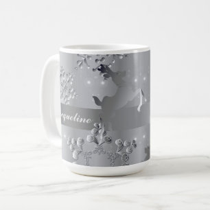 Mug Argent renne et flocons de neige Musique