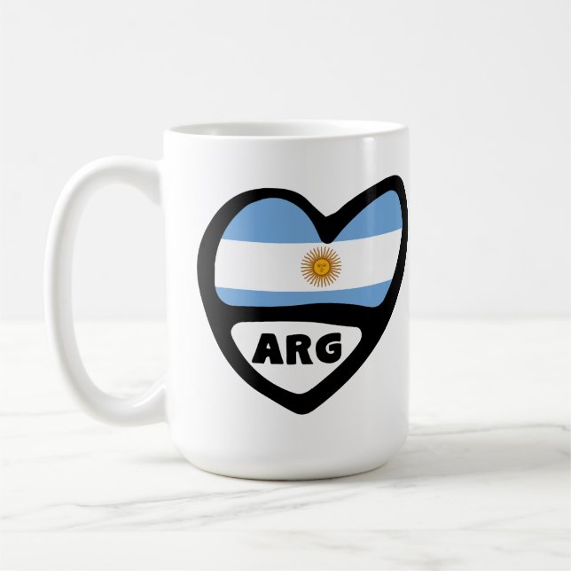 Mug Argentine Code Pays Drapeau Coeur ARG (Gauche)