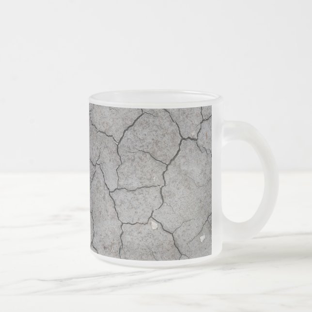 Mug : Argile de sol Gris Sec Cracké. Finition figé (Droit)