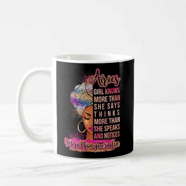 Mug Aries Girl Afro Melanin Queen Anniversaire pour No (Gauche)
