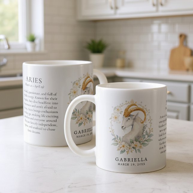 Mug Aries Zodiac Sign Horoscope Personalized Gift (Créateur téléchargé)