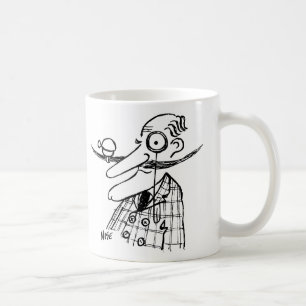 Mug Aristocrat Avec Moustache À Poignée Et Cloche. Drô