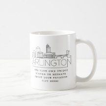 Arlington Stylisé Skyline | Slogan personnalisé 