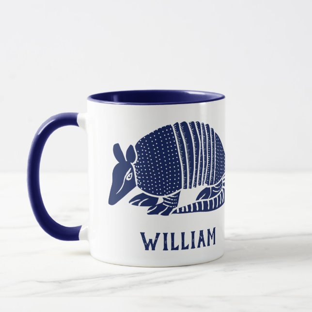 Mug Armadillo bleu marine personnalisé (Gauche)