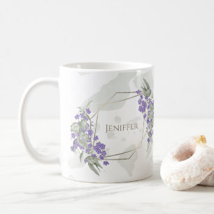 Mug Armature de fleur feuillue géométrique or      