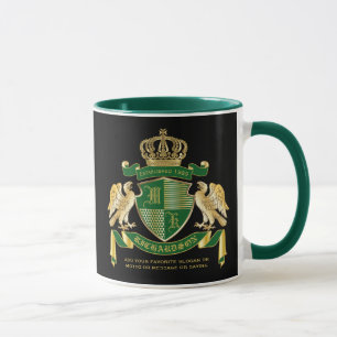 Mug Armoiries personnalisées Emblème d'aigle vert d'
