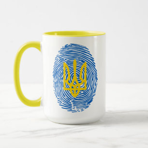 Mug Armoiries ukrainiennes sur empreintes digitales ar