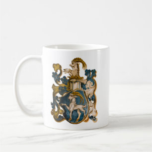 Mug Armoiries vintages de l'Allemagne bleu et or Capri
