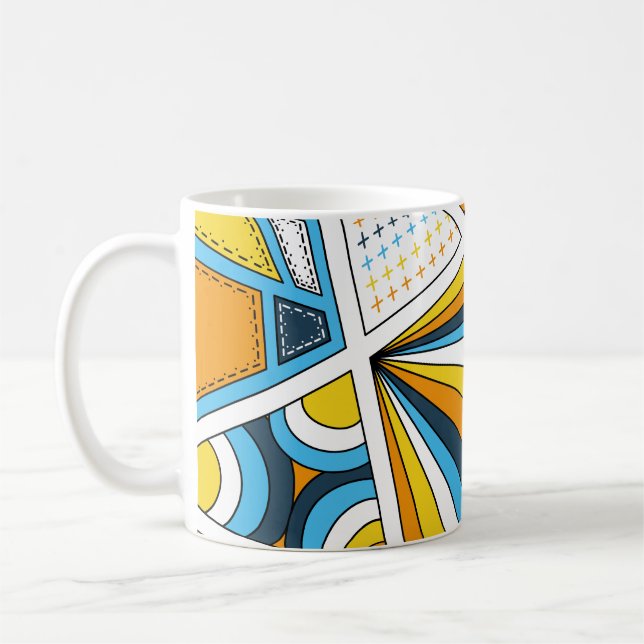 Mug AroAce Pride Zen Doodle Sunset Drapeau Moderne Abs (Gauche)