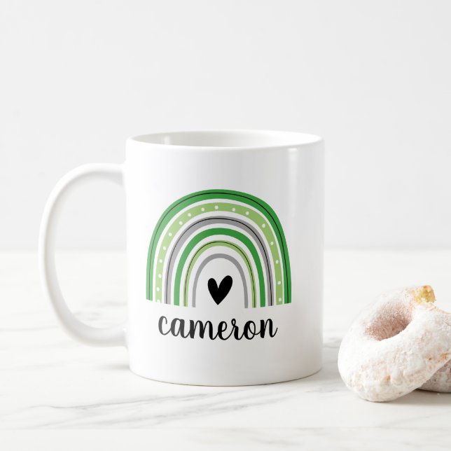 Mug Aromantique arc-en-ciel personnalisé (Avec donut)
