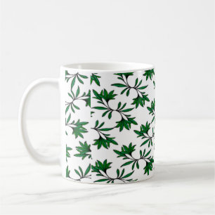 Mug Arrière - plan à feuilles spirales