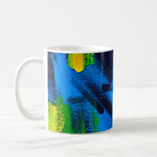 Mug arrière - plan Abstrait. Acrylique noir, jaune, bl