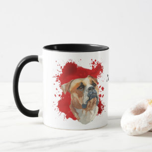 Mug Arrière - plan Abstrait américain de Bulldog Red