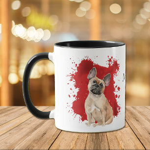 Mug Arrière - plan Abstrait français de Bulldog